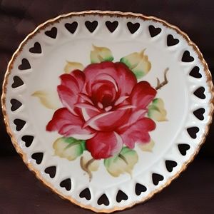 Vintage Lefton Heart Shape Collector Plate